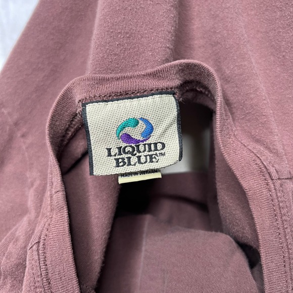 Y2K Vintage Liquid Blue Jerry Garcia Baby Tee Brown Short Sleeve Women's Large - Picture 10 of 11